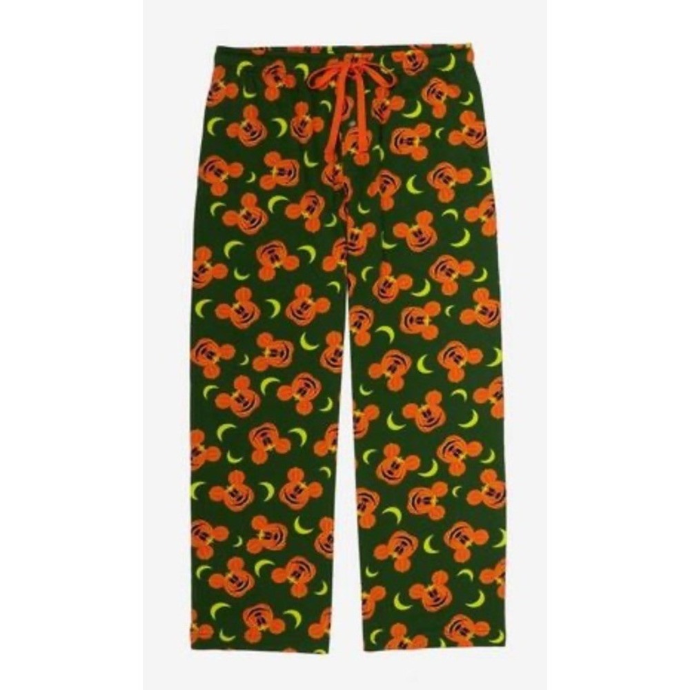 Disney Mickey Mouse Halloween Pajama Bottoms Women's Small Jack O Lantern Print - Picture 7 of 9